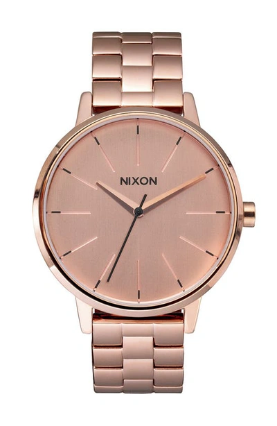 Nixon 'the Kensington' Round Bracelet Watch, 37mm In Rose Gold