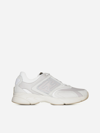 Fendi Nubuck Faster Sneakers In White Grey Beige