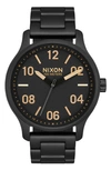 Nixon The Patrol Bracelet Watch, 42mm In Black/ Gold/ Black