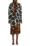 Dries Van Noten Giraffe Print Wool Crepe Blazer In Black 900