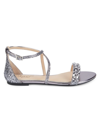 Jewel Badgley Mischka Women's Osome Embellished Flat Sandals In Smoke