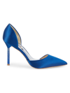 Badgley Mischka Women's Noelle Satin D'orsay Pumps In Royal Blue