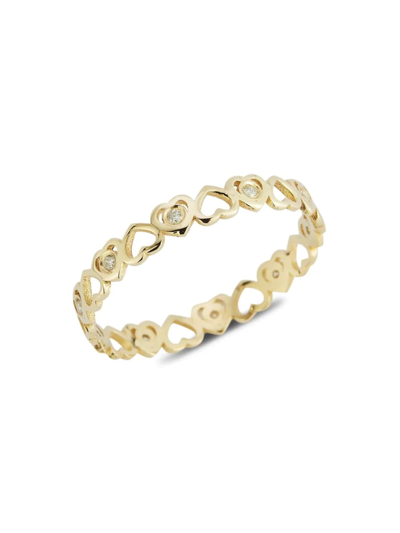Saks Fifth Avenue Women's 14k Yellow Gold, 0.08 Tcw Diamond Heart Ring