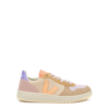 Veja V-10 Suede Multico Peach Trainers In Beige