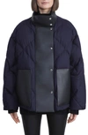 LAFAYETTE 148 REVERSIBLE DOWN JACKET WITH LEATHER TRIM