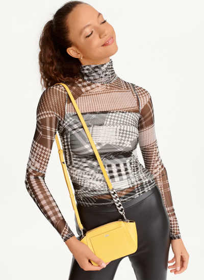Dkny Stefani Snakeskin Neutral Python mini dome satchel Crossbody Women's  Bag