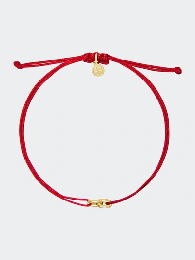Anine Bing String Link Bracelet In Gold And Red In 14k Yellow Gold
