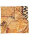 Pierre-louis Mascia Abstract-print Frayed-trim Scarf In 褐色