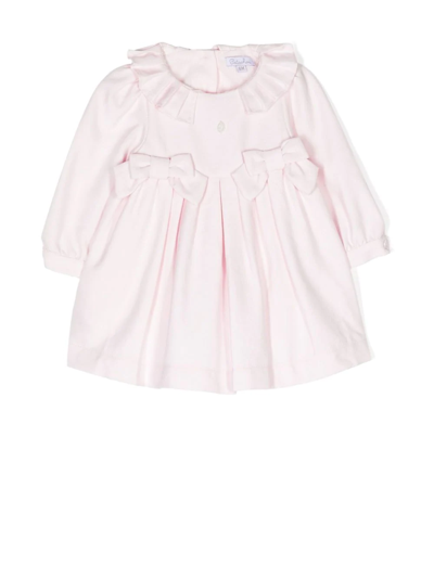 Patachou Babies' Ruffle-collar Long-sleeved Dress In Pink