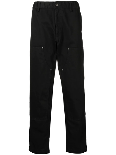 Yohji Yamamoto Straight-leg Cotton Trousers In Black