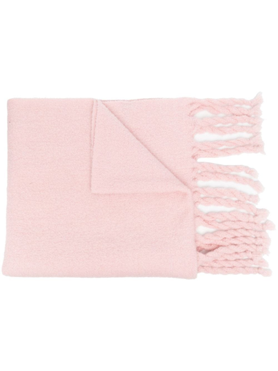 Ader Error Oversized Knitted Scarf In 粉色
