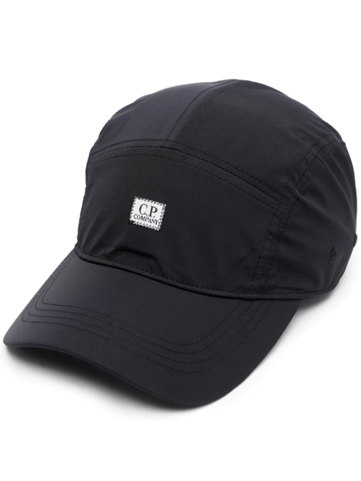 C.p. Company Chrome Logo-patch Shell Cap In Black