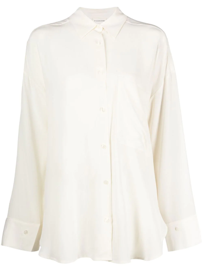 By Malene Birger Silk Long-sleeve Blouse In White