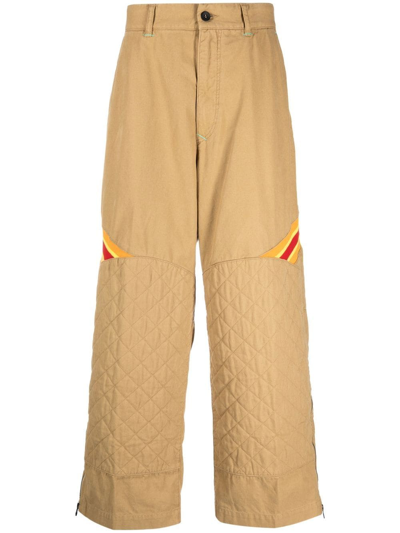 Incotex Diamond-quilt Straight-leg Trousers In 中性色