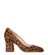 Stuart Weitzman Curveblock Leopard-print Pumps In Toffee