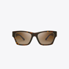 Tory Burch Trace Sunglasses In Dark Tortoise/brown Gradient