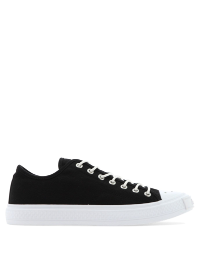 Acne Studios Black Low-top Sneakers With White Laces In Canvas Man In Multi