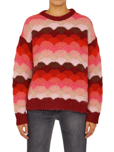 Alanui Under The Northern Sky Jacquard-knit Alpaca-blend Sweater In Pink