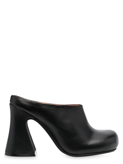 Marni Block-heel Leather Mules In Black