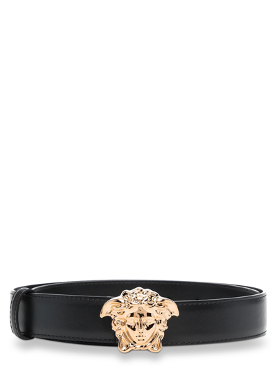 Versace Belts In Black Leather