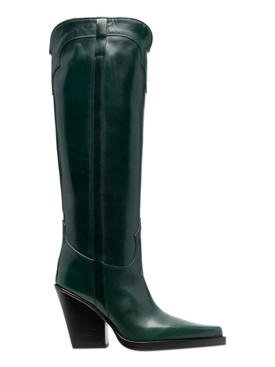 Paris Texas El Dorado High Boots In Green Leather
