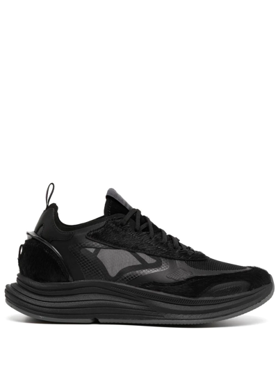 Paul Smith Textured Panelled Sneakers In Black