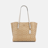 Coach Outlet Gallery Tote In Signature Canvas In Beige
