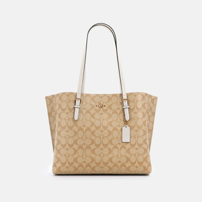 Coach Outlet Mollie Tote In Signature Canvas In Beige