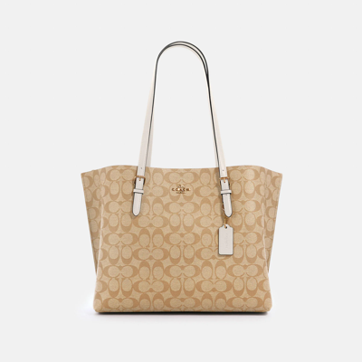 Coach Outlet Gallery Tote In Signature Canvas In Beige