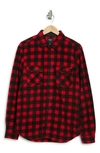 Union Cascade Buffalo Plaid Microfleece Button-up Shirt In Persian Red