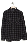 Union Cascade Buffalo Plaid Microfleece Button-up Shirt In Battleship
