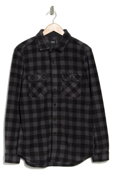 Union Cascade Buffalo Plaid Microfleece Button-up Shirt In Battleship