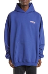 BALENCIAGA ' CAMPAIGN EMBROIDERED LOGO OVERSIZE COTTON HOODIE