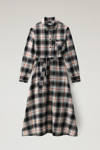 Woolrich Shirt Dress With Check Print In Flame Black Check