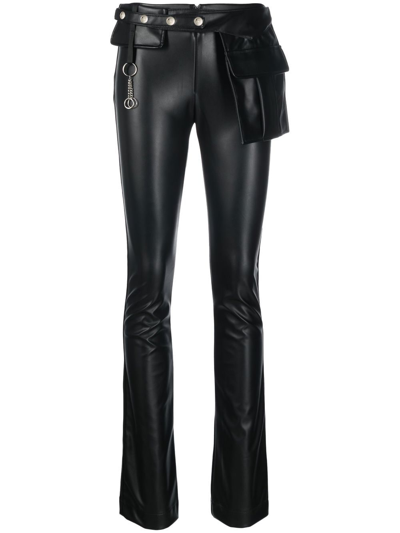 Coperni Explorer Faux Leather Skinny Trousers In Black