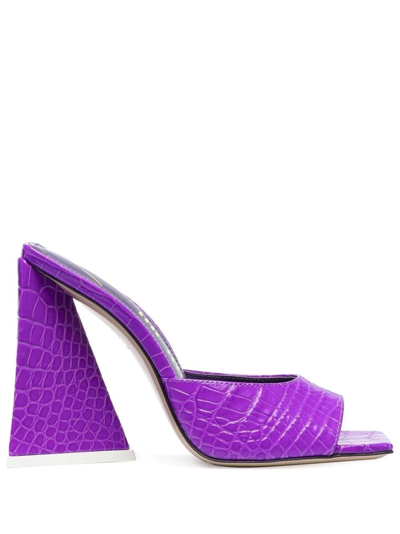 Attico Leather Sandals In Purple