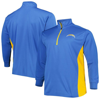 PROFILE POWDER BLUE LOS ANGELES CHARGERS BIG & TALL QUARTER-ZIP TOP