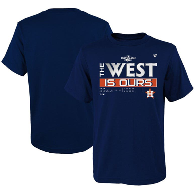 Fanatics Kids' Youth Navy Houston Astros 2022 Al West Division Champions Locker Room T-shirt