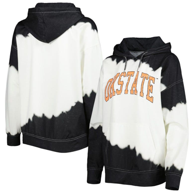 Gameday Couture Women's  White, Black Distressed Oklahoma State Cowboys For The Fun Double Dip-dyed P In White,black