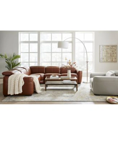 Macy's Lexanna Leather Sectional Collection Created For Macys In Silver Grey