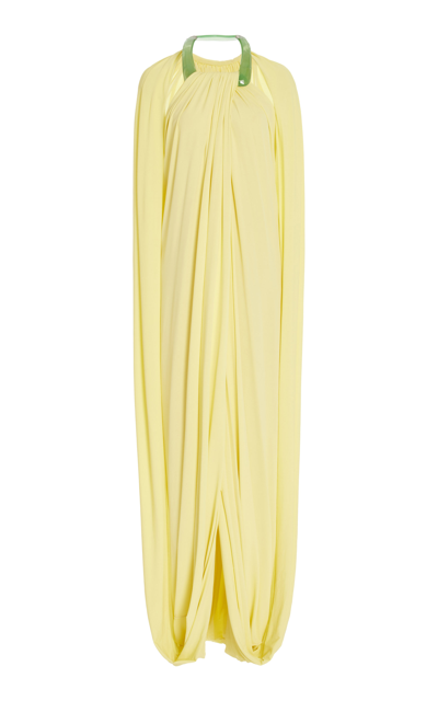 Simkhai Jacky Draped Jersey Cocoon Gown In Limoncello