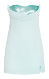 Simkhai Vandi Crystal Embellished Crepe Mini Dress In Blue