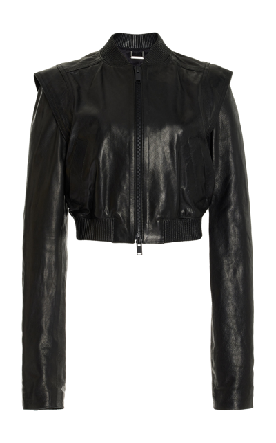 Jonathan Simkhai Women's Doreen Regenerated Leather Boxy Bomber Jacket ...