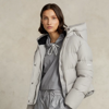 Ralph Lauren Water-resistant Down Hooded Jacket In Light Nickel