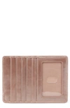 Hobo Euro Slide Leather Credit Card Case In Cameo