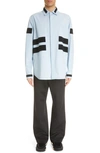 Balmain Hook And Loop Tape-strap Relaxed-fit Cotton Shirt In Light Blue
