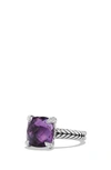 David Yurman Châtelaine Ring With Semiprecious Stone And Diamonds In Silver/ Amethyst