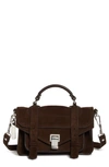 Proenza Schouler Ps1 Tiny Suede Messenger Crossbody Bag In Dark Chocolate