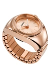 Fossil Women's Ring Watch Two-hand Rose Gold-tone Stainless Steel Bracelet Watch, 15mm In Gold / Gold Tone / Rose / Rose Gold / Rose Gold Tone