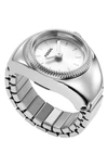 Fossil Women's Ring Watch Two-hand Silver-tone Stainless Steel Bracelet Watch, 15mm